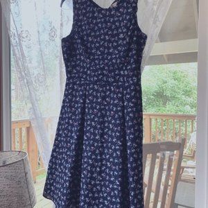 Adorable Blue Kitty Print Dress